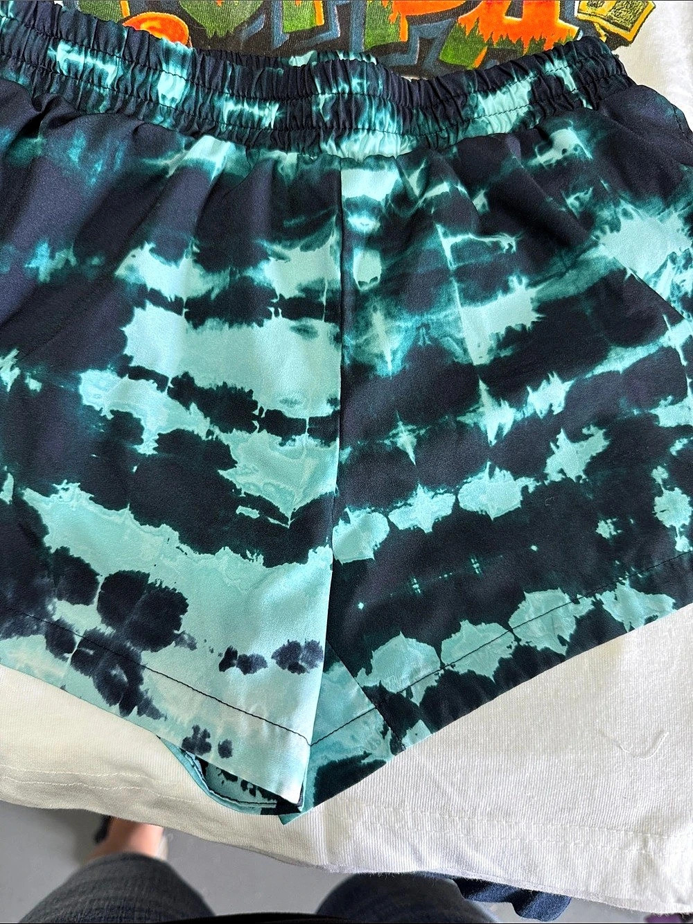 Old Navy Tie-Dye Shorts Blue & Green Girls Large